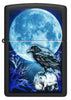 Front shot of Moonlight Crow Design Black Matte Windproof Lighter.