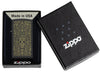Zippo Skull Filigree Design Slim Black Matte Windproof Lighter in its packaging.