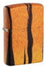 Front shot of Tiger Print Designs 540 Color Windproof Lighter standing at a 3/4 angle.