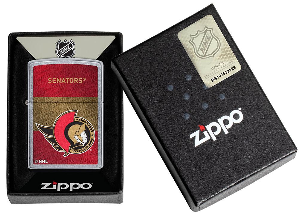 NHL® Ottawa Senators Street Chrome™ Windproof Lighter in its packaging