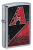 Front shot of MLB™ Arizona Diamondbacks™ Street Chrome™ Windproof Lighter standing at a 3/4 angle.