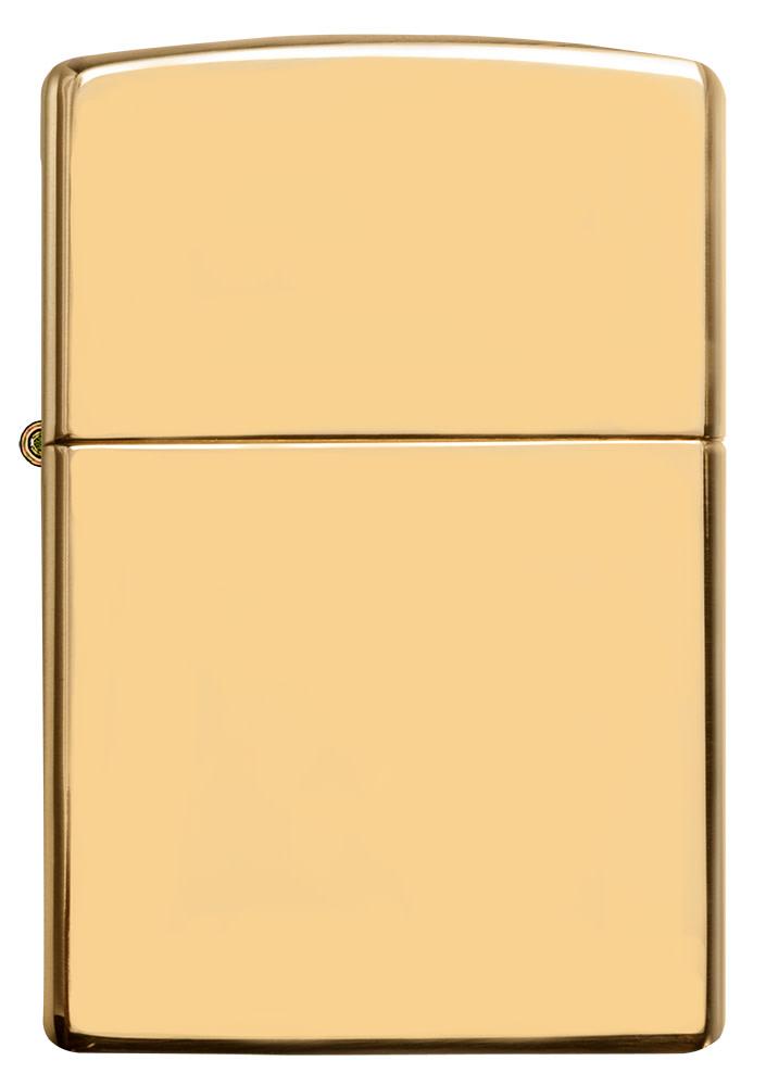 Front view of ArmorÂ® High Polish 18K Solid Gold Windproof Lighter.