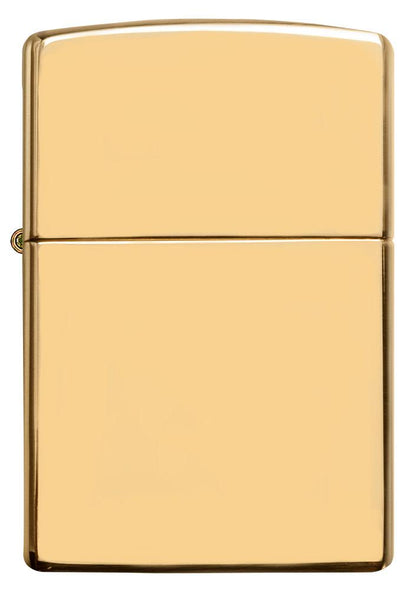 Front view of ArmorÂ® High Polish 18K Solid Gold Windproof Lighter.