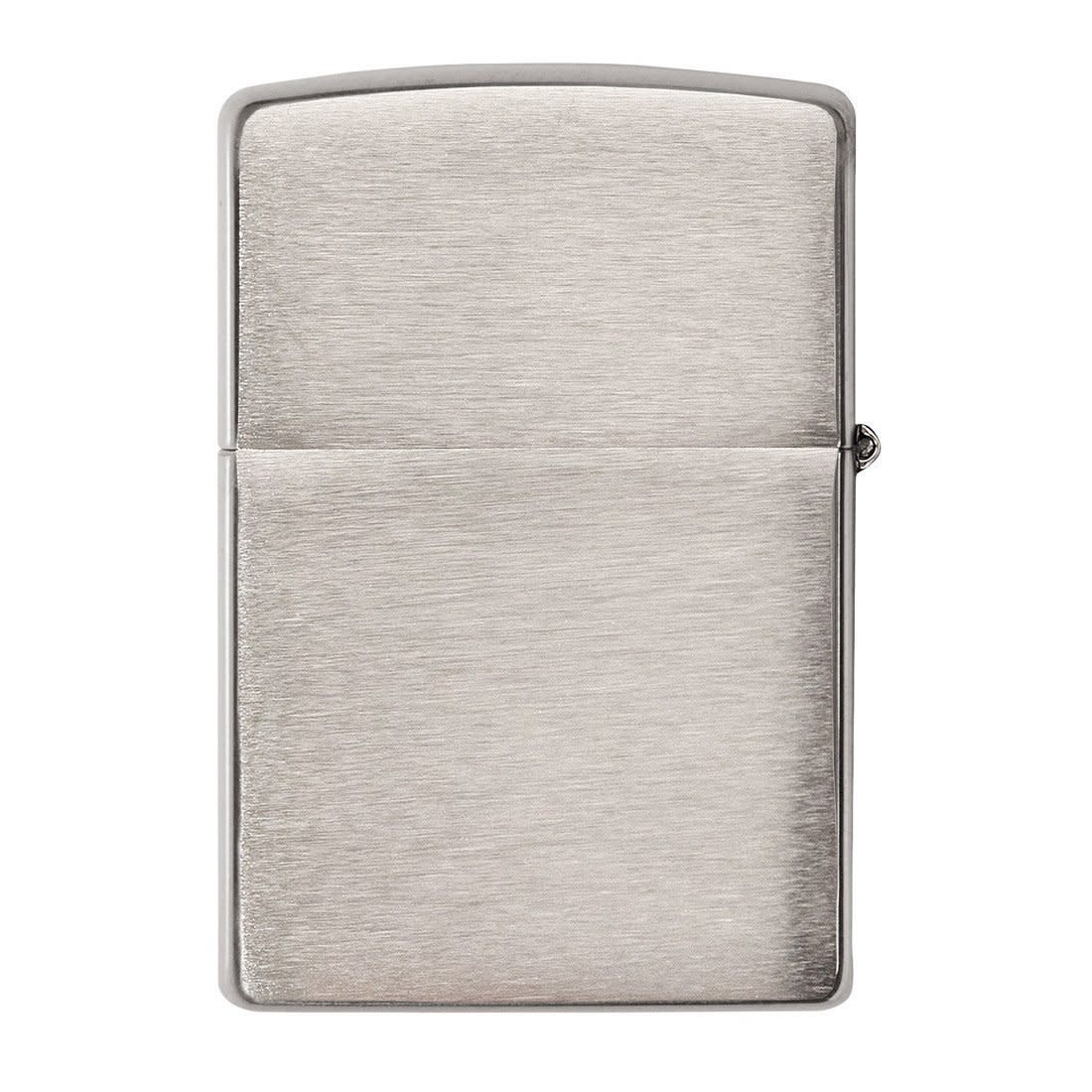 Back view of ArmorÂ® Brushed Chrome Windproof Lighter
