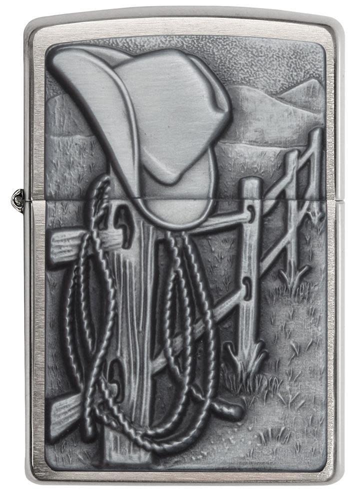 Front shot of Resting Cowboy Windproof Lighter.