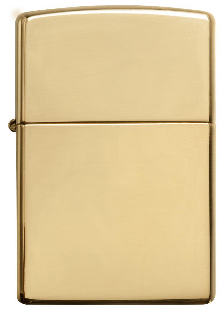 Front view of ArmorÂ® High Polish Brass Windproof Lighter