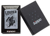 Front view of the Louder Than Life 18 Eagles Dare Lighter in one box packaging