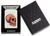 Zippo Cyber Skull Design White Matte Windproof Lighter in its packaging.