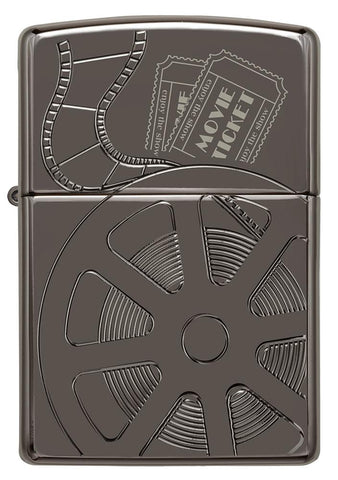 Front shot of Celebrating Movies Armor® Black Ice® Windproof Lighter.