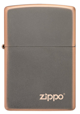 Front shot of Classic Rustic Bronze Zippo Logo Windproof Lighter.