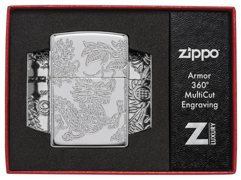 Armor® Dragon and Phoenix Design Windproof Lighter in its packaging