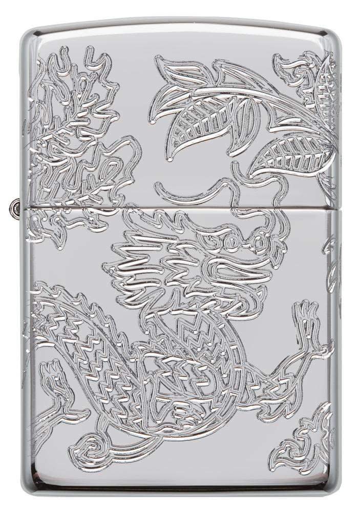 Front view of Armor® Dragon and Phoenix Design Windproof Lighter