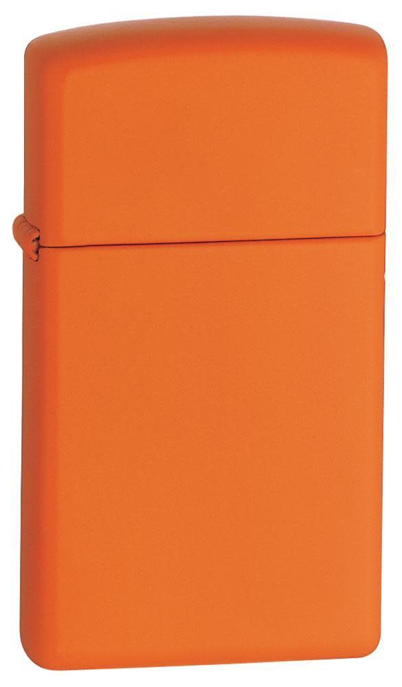 SlimÂ® Orange Matte Windproof Lighter 3/4 View