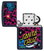 Santa Cruz Outer Space Galaxy Design Navy Matte Windproof Lighter with its lid open and unlit.