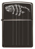 Front of Skeleton Puppet Strings High Polish Black Windproof Lighter
