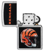 NFL Cincinnati Bengals Helmet Street Chrome Windproof Lighter with its lid open and unlit.