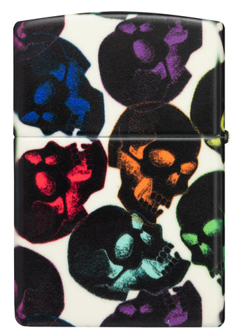 Back view of Skulls Design 540 Color Glow in the Dark Windproof Lighter.