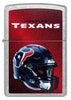 Front shot of NFL Houston Texans Helmet Street Chrome Windproof Lighter.