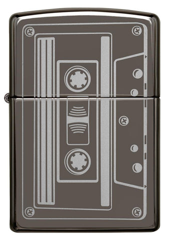 Front of Cassette Tape Black Ice® Windproof Lighter