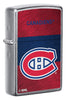 Front shot of NHL® Montreal Canadiens Street Chrome™ Windproof Lighter standing at a 3/4 angle