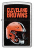 Front shot of NFL Cleveland Browns Helmet Street Chrome Windproof Lighter.