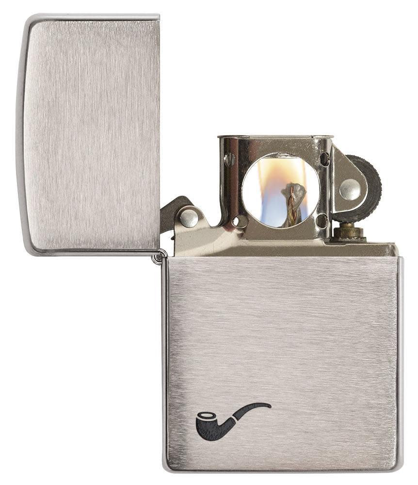 Pipe Brushed Chrome Windproof Lighter | Zippo USA