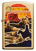 Front of Zfusion Desert High Polish Brass Windproof Lighter