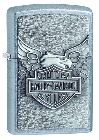 Harley-Davidson Eagle Emblem Street Chrome Windproof Lighter 3/4 View