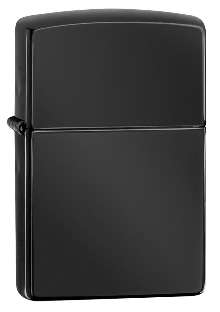 Front view of the Ebony Classic Case Lighter shot at a 3/4 angle 