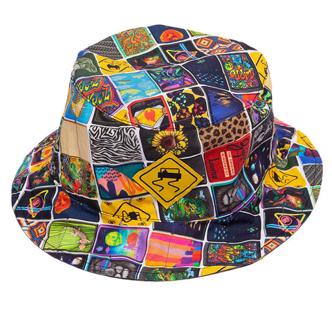 Front shot of Zippo x SKIDZ Bucket Hat, showing the Zippo side of the hat.