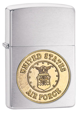 United States Air Force Bronze Emblem Windproof Lighter 3/4 View