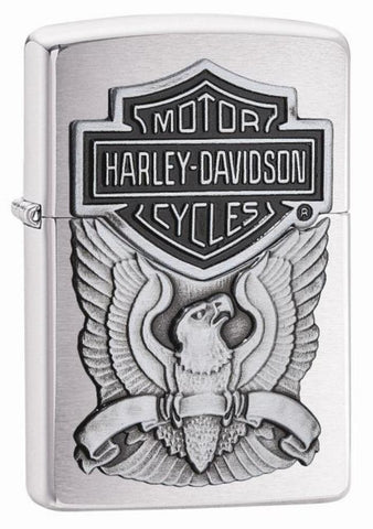 Zippo Lighter - Harley Davidson - Blue Crackle - European Release - Bar &  Shield