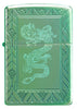 Front view of Armor® High Polish Green Elegant Dragon