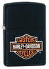 Harley-Davidson® Texture Print Classic Logo Black Matte Lighter facing forward at a 3/4 angle
