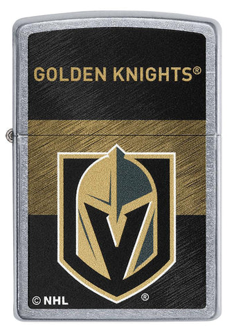 Front of NHL® Vegas Golden Knights Street Chrome™ Windproof Lighter