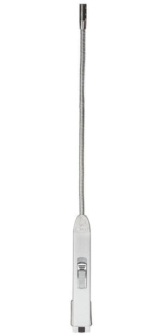 Front image of the silver Flex Neck XL utility lighter with the flex neck straight