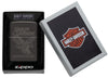 Zippo Harley-Davidson Laser Fancy Fill High Polish Black Windproof Lighter in its packaging.
