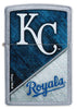 Front shot of MLB® Kansas City Royals™ Street Chrome™ Windproof Lighter.