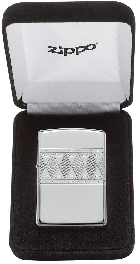 ArmorÂ® Sterling Silver Diamond Pattern Design Windproof Lighter in its packaging