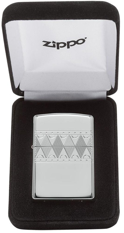 ArmorÂ® Sterling Silver Diamond Pattern Design Windproof Lighter in its packaging