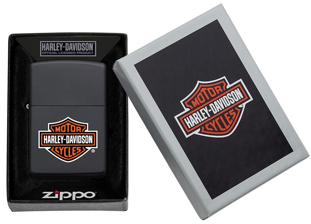 Harley Davidson® Classic Logo Black Matte Lighter   Zippo USA