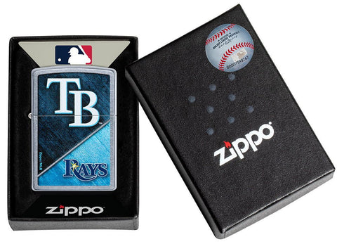 MLB™ Tampa Bay Rays™ Street Chrome™ Windproof Lighter in its packaging.