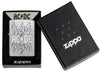 Zippo AC/DC Design Street Chrome Windproof Lighter in its packaging.