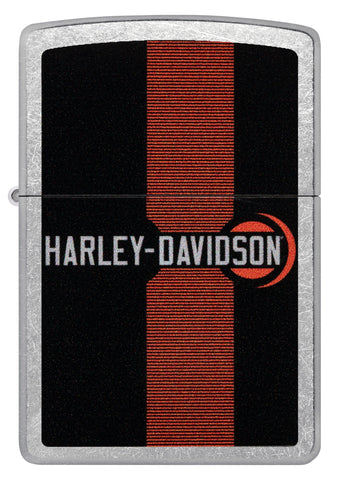 Front view of Zippo Harley-Davidson Logo Design Street Chrome Windproof Lighter.