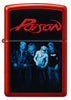Front shot of Poison Design Metallic Red Windproof Lighter.