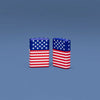 Lifestyle image of Zippo Stars and Stripes Flag Design 540 Color Matte Windproof Lighter standing in a blue scene.