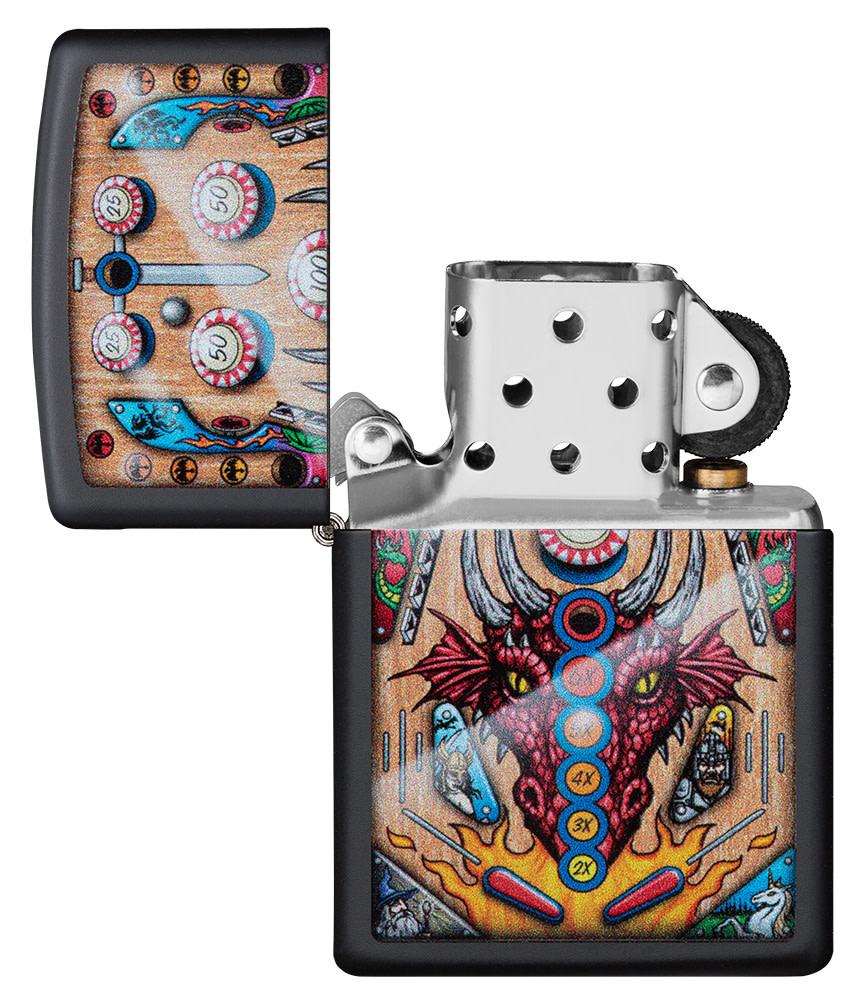 Dragon Pinball Design Black Matte Windproof Lighter | Zippo USA