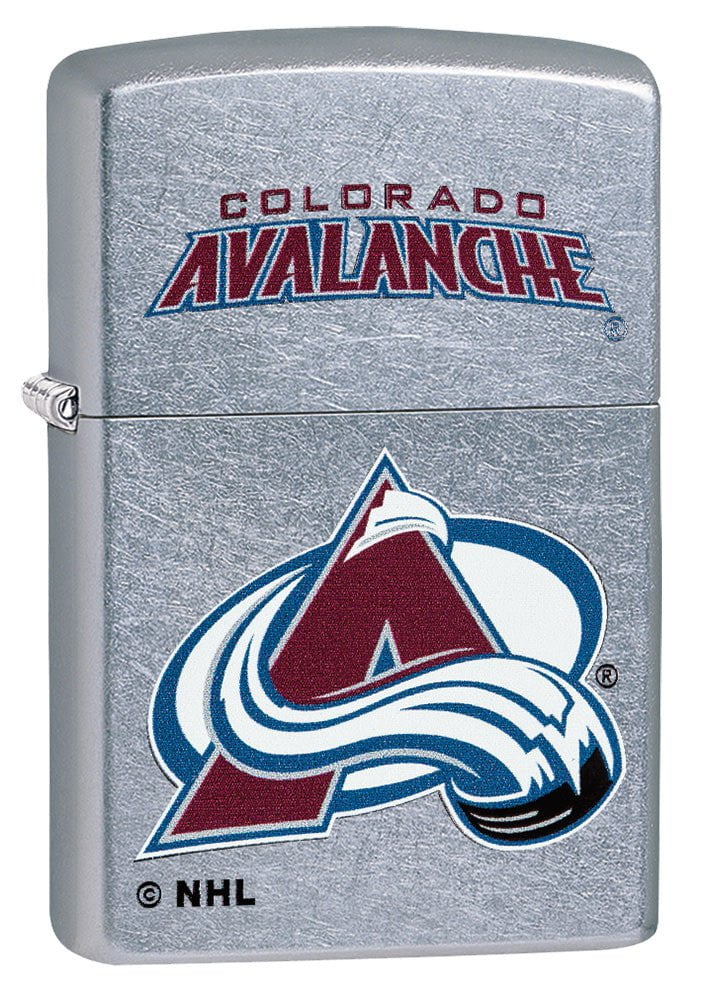 Front shot of NHL Colorado Avalanche Street Chrome™ Windproof Lighter standing at a 3/4 angle