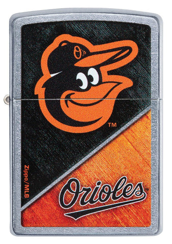 Front shot of MLB™ Baltimore Orioles™ Street Chrome™ Windproof Lighter.