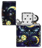 Butterfly Skull Design 540 Color Windproof Lighter with its lid open and unlit.